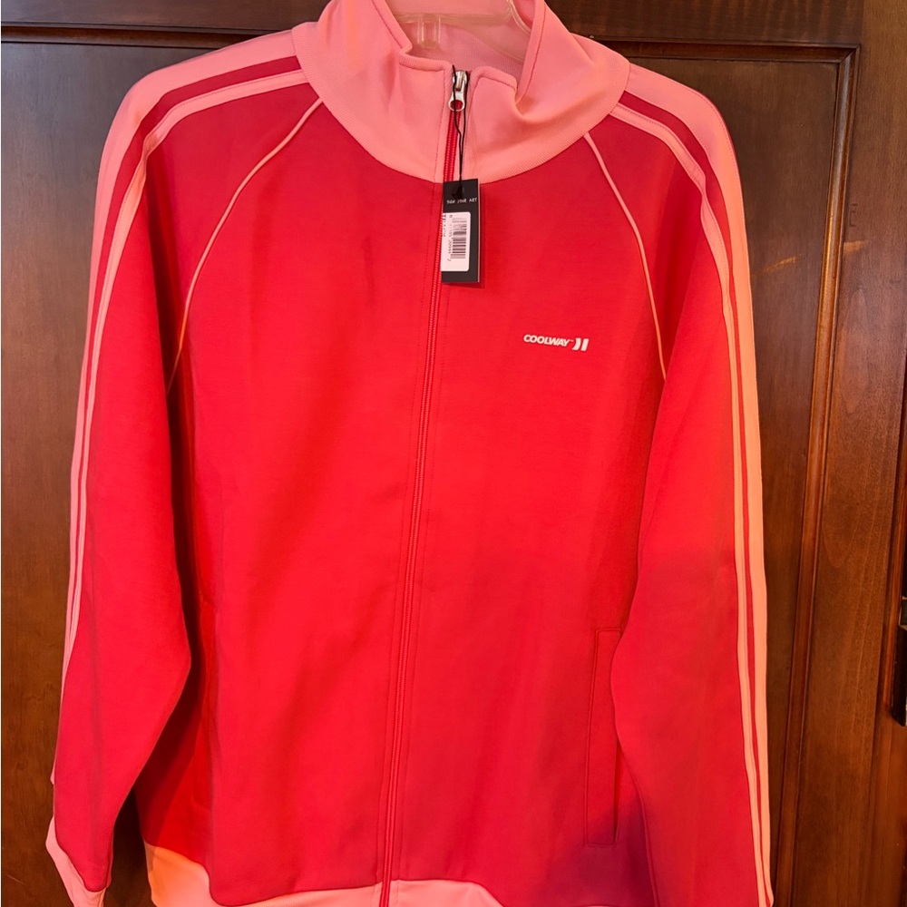 Coolway Vibrant Red and Pink Warm up Jacket